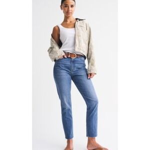 Abercrombie Curve Love Mom High Rise Denim Jeans Distressed